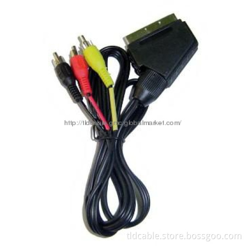Audio Video Cable Scart to 3RCA Cable